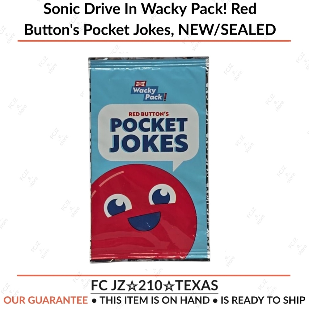 Sonic Drive In Wacky Pack! Red Button's Pocket Jokes, NEW/SEALED